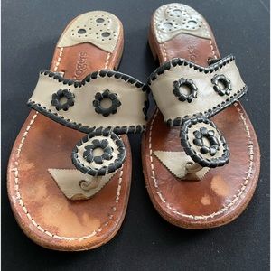 Jack Rogers Sandals - Black & Tan Size 7